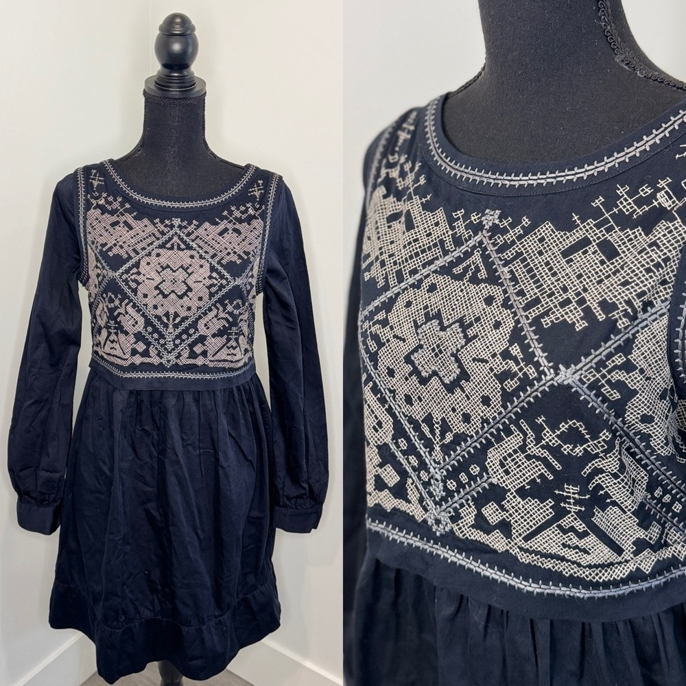 Philosophy Di Alberta Ferretti Black Long Sleeve Dress with Pockets (Sz 4)